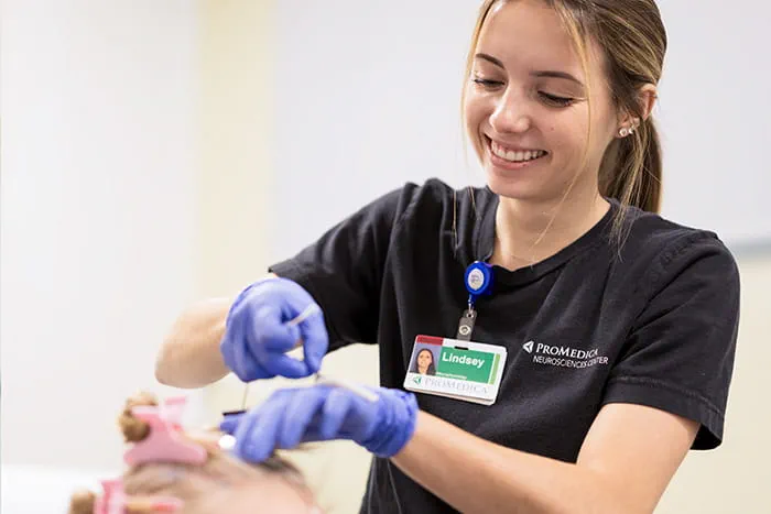 nurse helping child 