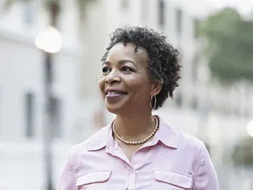 Young African American woman smiling
