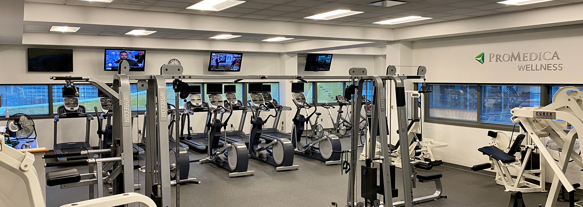 landscape view of all the exercise equipment the wellness center 