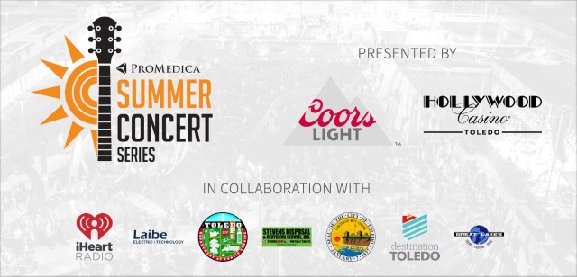 A poster for the ProMedica Summer Concert Series featuring logos from sponsors and collaborators.