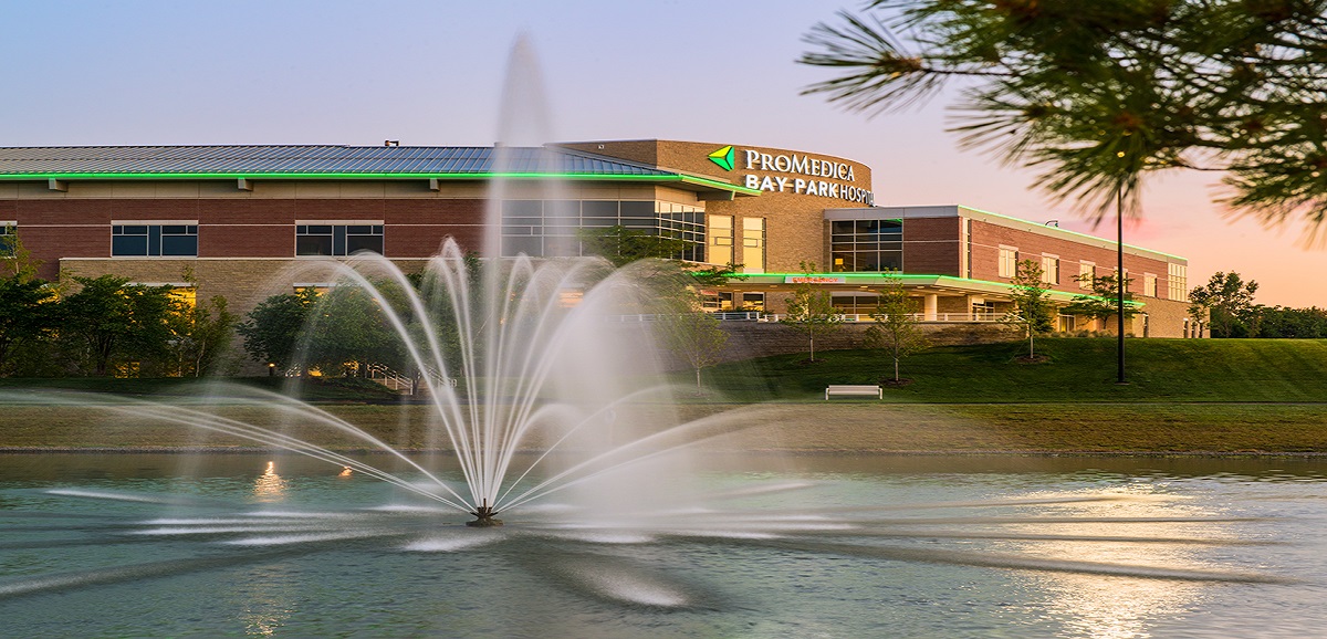 Exterior view of the ProMedica Bay Park Hospital campus